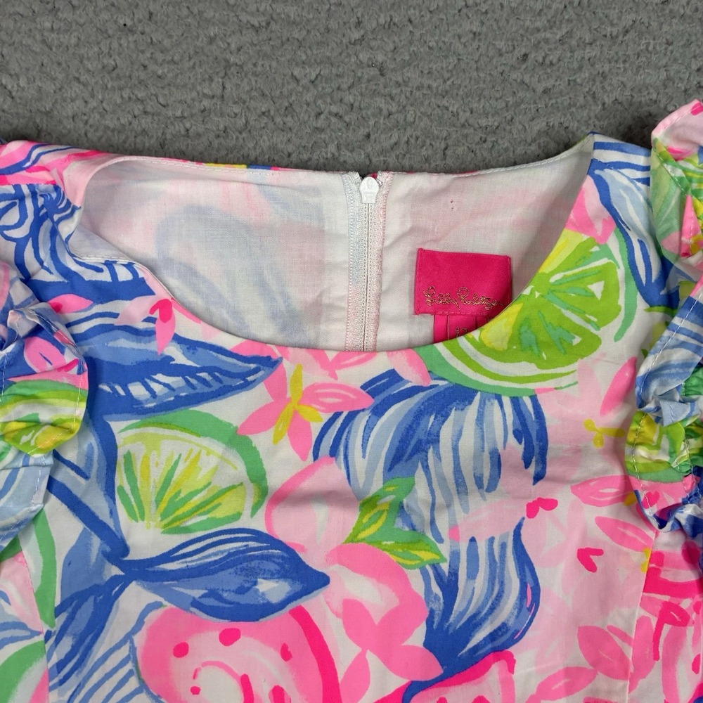 Lilly Pulitzer Steffi Stretch Dress Women's 12 Pink Floral Tropical Shift - Picture 2 of 14